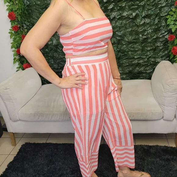 Women's Set pants & top various sizes with lining strapless shiffon - Picture 2 of 9